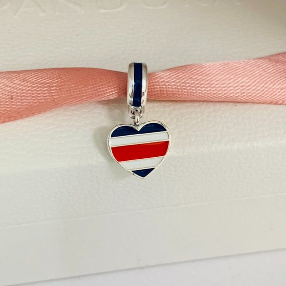 Pandora Jewelry Pandora Costa Rica Flag Dangle Charm Heart Flag
